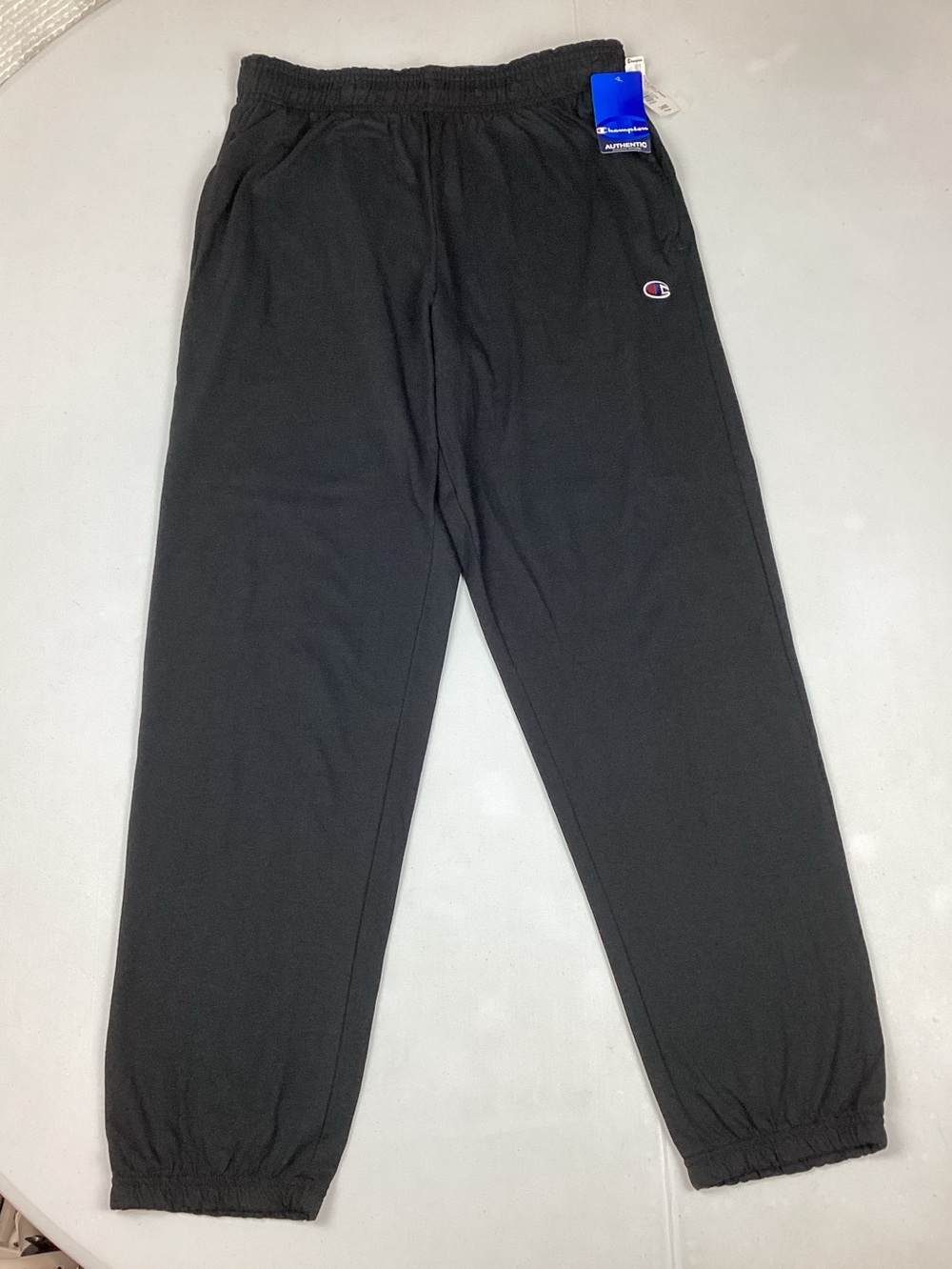 Champion Men’s Lightweight Cotton Jersey Joggers Sweatpants Black Large NWT